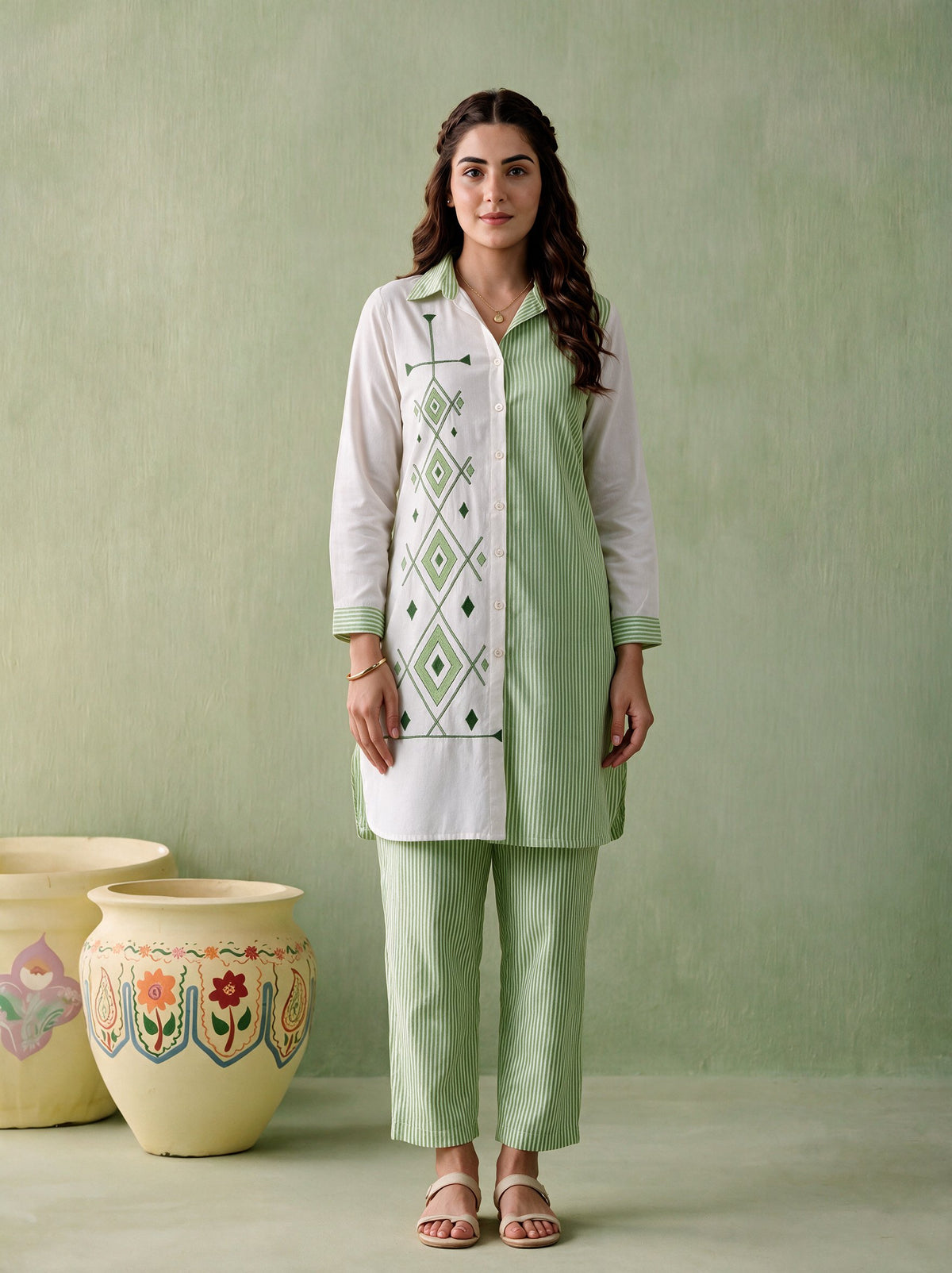 Juniper Women Light Green Shirt & Pant