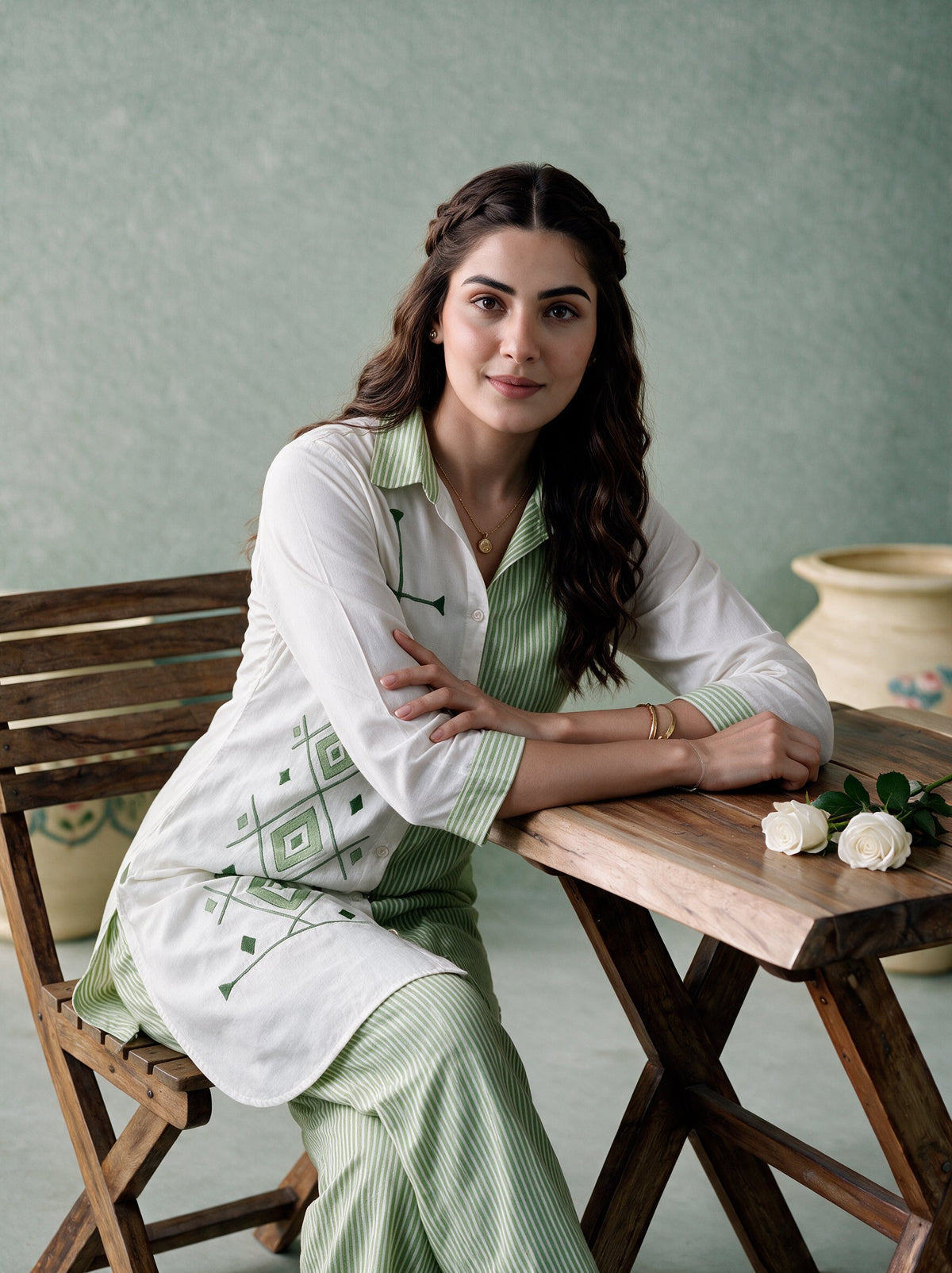 Juniper Women Light Green Shirt & Pant