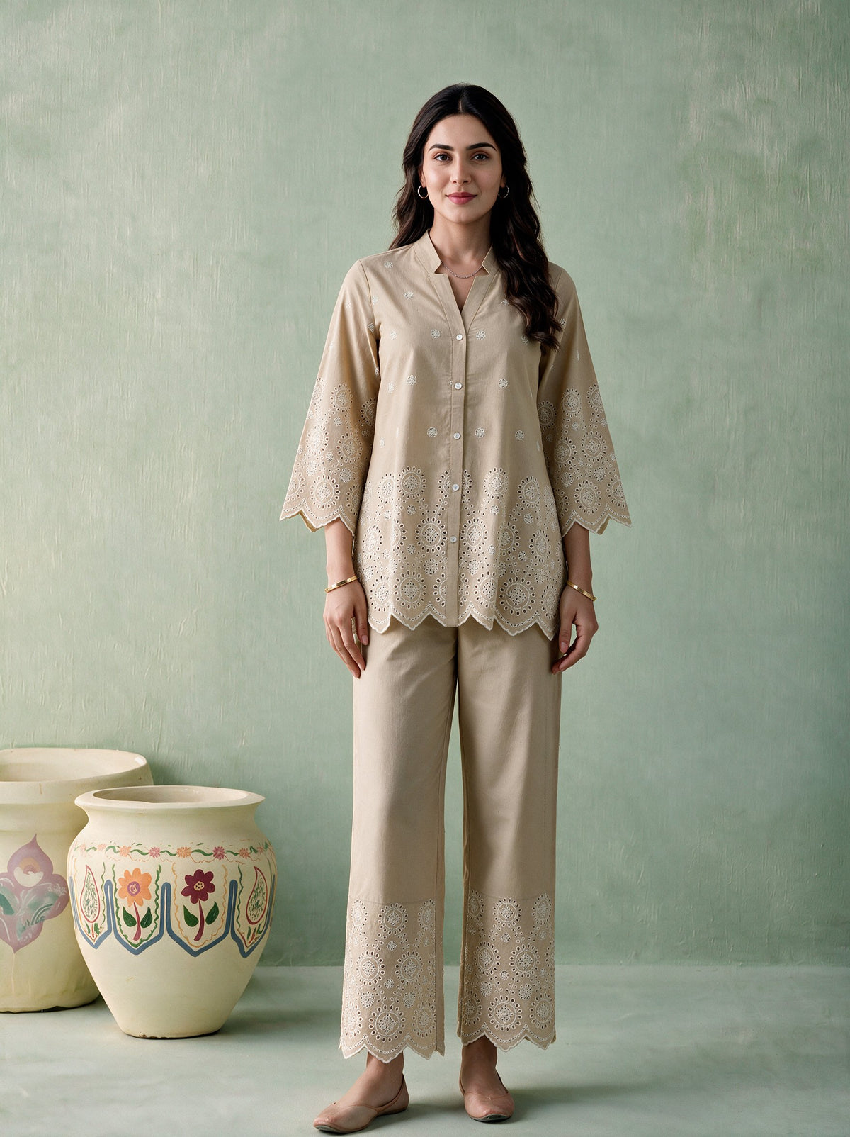 Juniper Women Camel Shirt & Pant