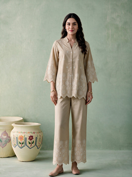 Juniper Women Camel Shirt & Pant