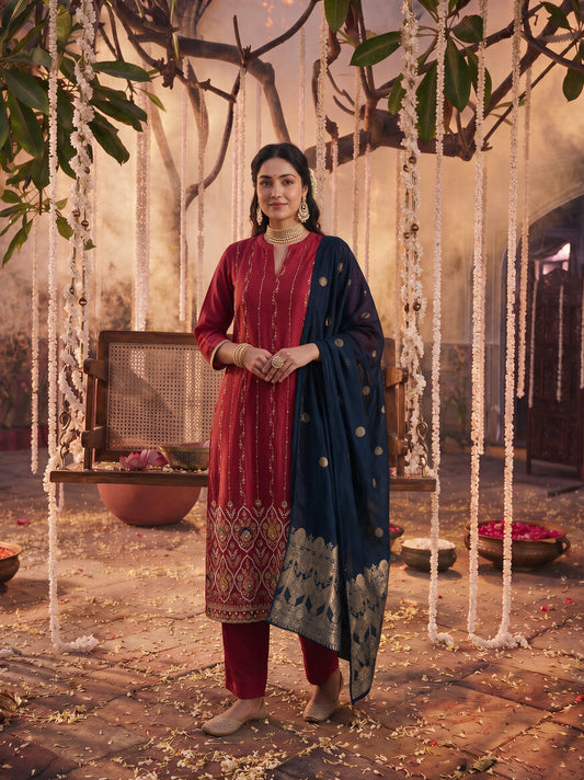 Juniper Women Cheery Kurta Pant & Dupatta
