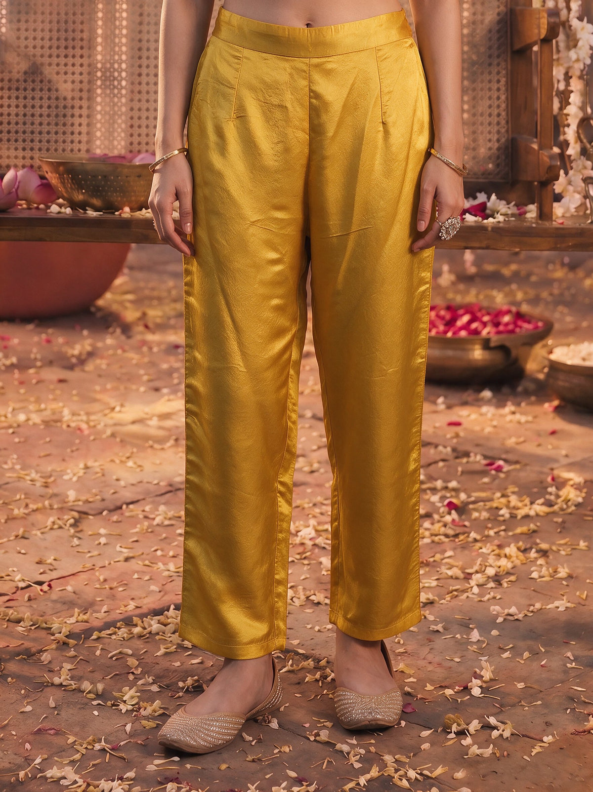 Juniper Women Mustard Kurta Pant & Dupatta