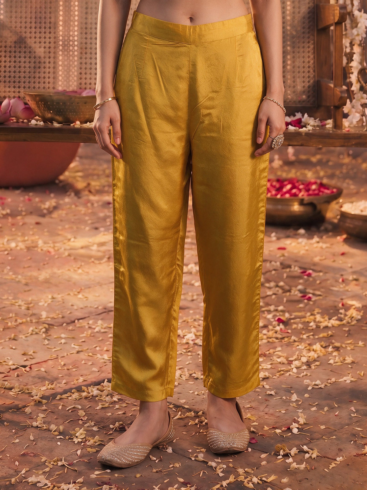 Juniper Women Mustard Kurta Pant & Dupatta