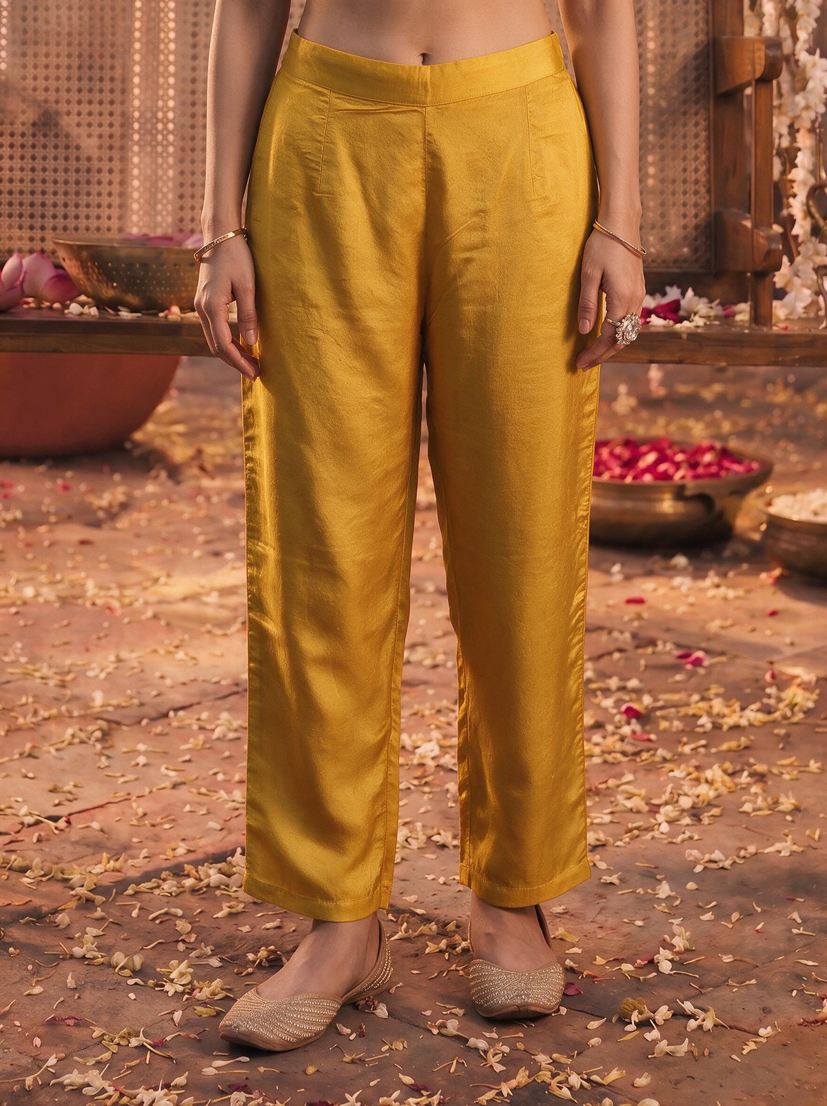 Juniper Women Mustard Kurta Pant & Dupatta