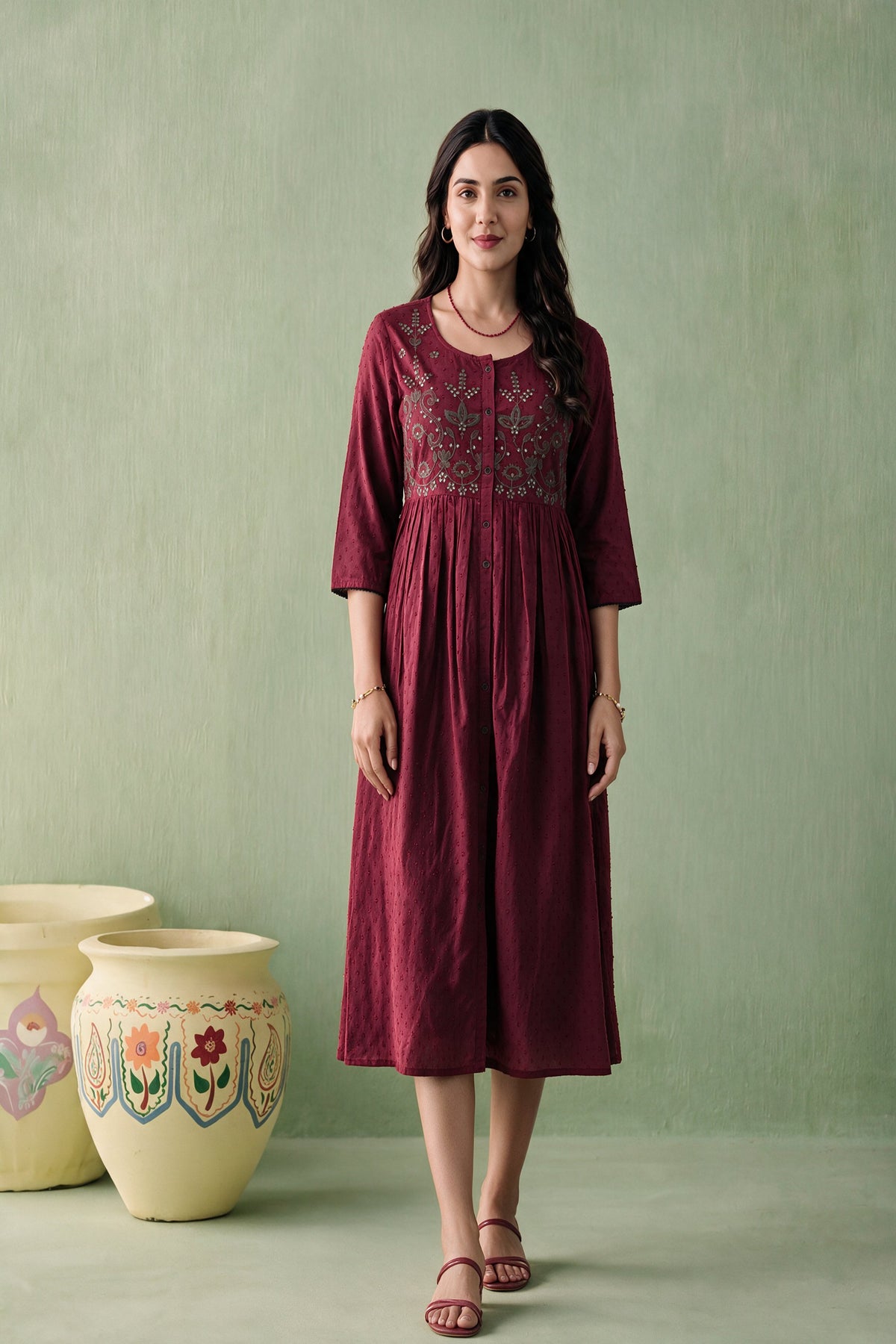 Juniper Women Maroon Longdress