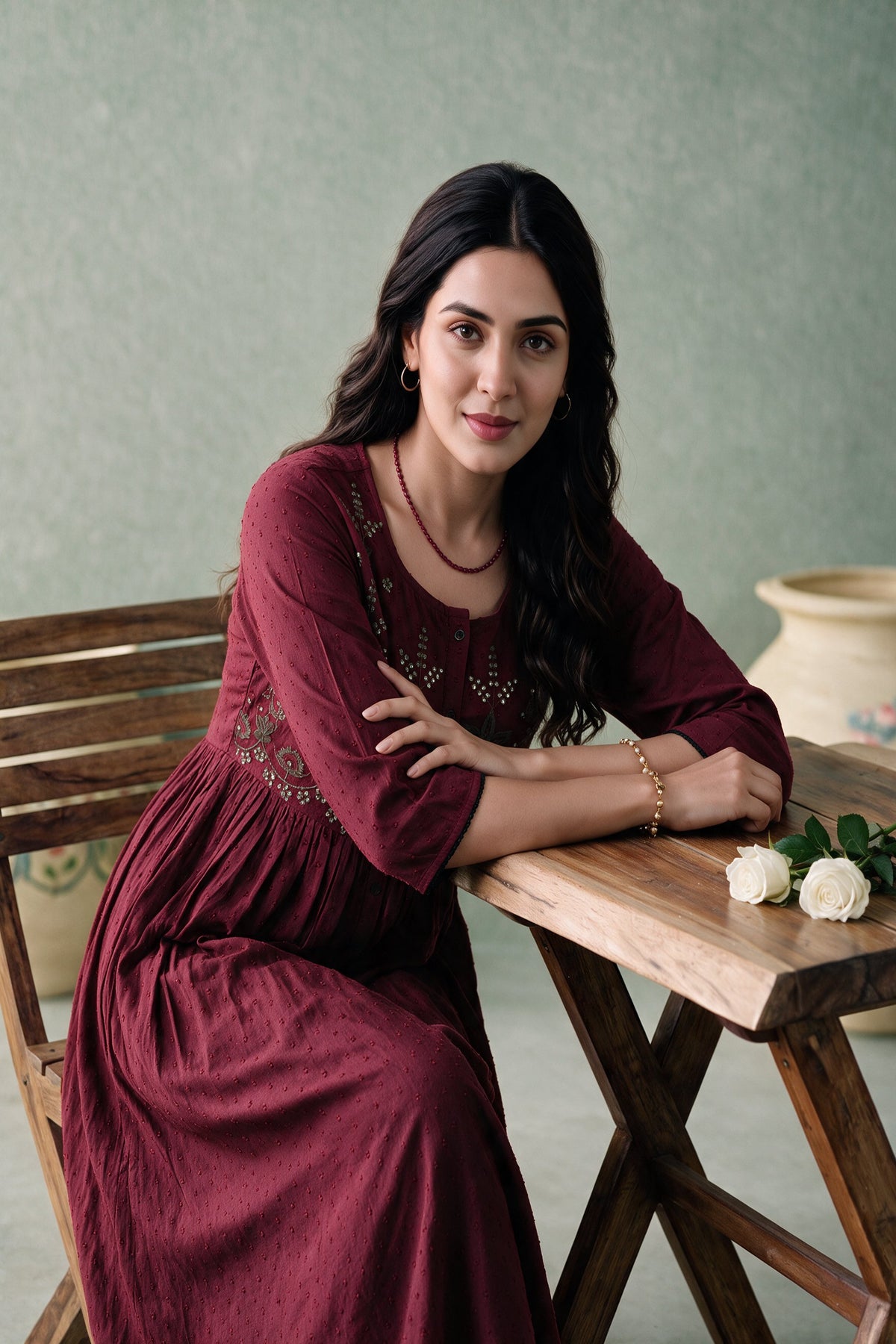Juniper Women Maroon Longdress